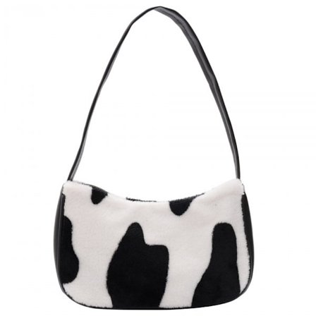 Kvinners Skulder Bag Mini Pels Veske Underarm Veske Ku Mønster Pung