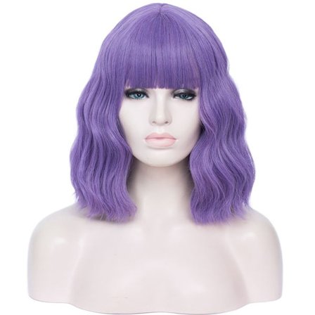 Kort krøllete parykk for damer, bølgete parykk (farge 16)