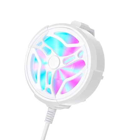 Puhelimen tuuletin USB -jäähdytin VALKOINEN RGB-VALO