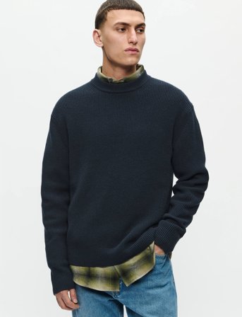 WOOD WOOD Wwmorten Crew Neck 25195 - Navy - XS