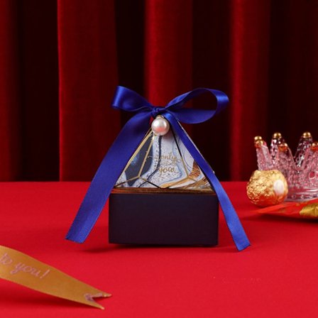 10 STK Bryllupsgaveeske Sjokolade Godteri Bokser BLÅ 7X7X9CM