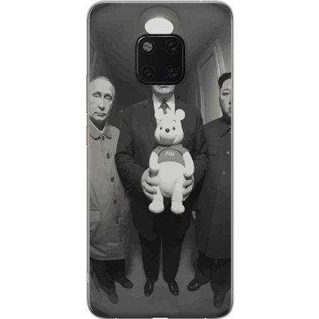 Yhteensopiva Puhelinkuori Huawei Huawei Mate 20 Pro Mustavalkoinen taideteos surrealistisella poliittisella symboliikalla ja odottamattomalla kontrast