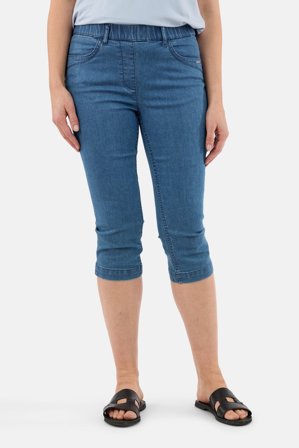 BRANDTEX - Capri Bukser - Blå Denim - Elastik i Taljen