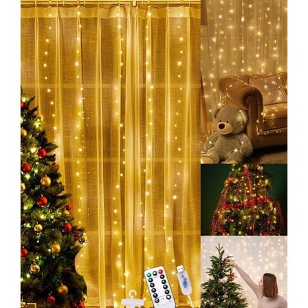 Ljusridå 3 x 3 m, 300 LED-gardinljusslinga USB Fairy Lights Gardin med fjärrkontroll