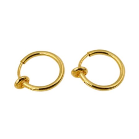 2-pack Gold Fake Piercing Ears Lip Nose Ring Septum Lip Ring