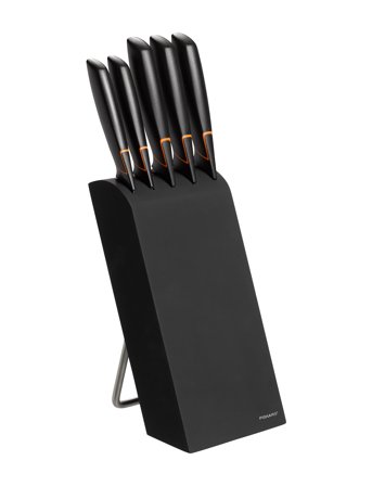 Edge Knife Block With 5 Knives Black Fiskars