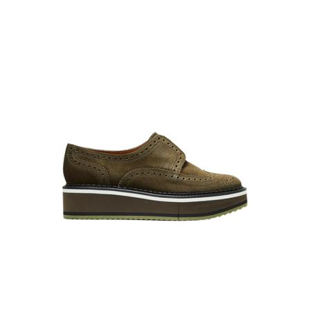 Clergerie, Becka suede leather platform derbies Groen, Dames, Maat:39 EU