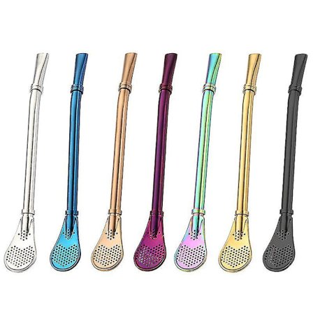 2/4pcs Tea Filter Spoon Straw Yerba Mate Straws Stainless Steel Drinking Straw Bombilla Reusable Tea Tools