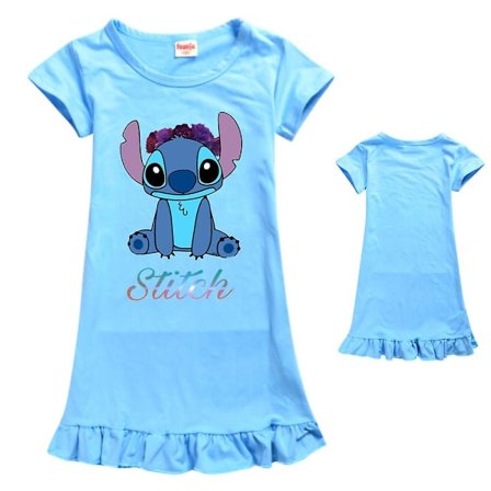 2024 Disney Lilo & Stitch lasten tyttöjen piirretty yöpaita lyhythihainen yöasu pyjama PJs yöpaita yömekko ikä 7-14 vuotta