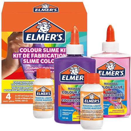 Färg Slime Kit | Slajmtillbehör inkluderar tvättbar PVA-lim i färg 4-delars kit