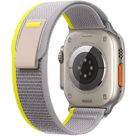 Beige + gul-kompatibel Apple Watch-rem Apple 4567 Wild Trail Loopback iWatch 8Ultra alpin nylonrem 42/44/45/49MM (metallhode)