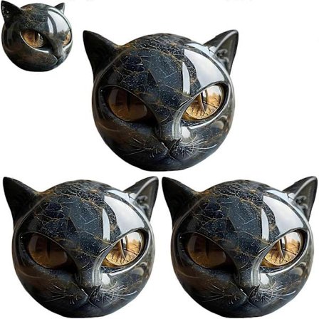 Luksuriøs Sort Kat Skulptur Elegant Boligindretning & Gaveklar Kunstværk, Mindesag til Mini Lille Kat, Gaver til Katteelskere Kvinder Mænd-XF32-