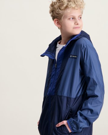 Columbia Back Bowl II Hooded Windbreaker Blå Jakker Gutt - Kids Brand Store