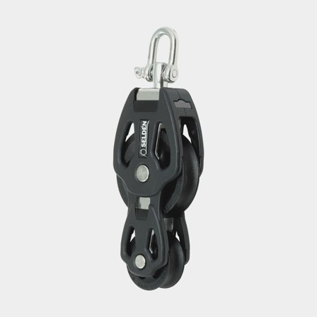 Bozzello con grillo Seldén PBB 60, girevole, cuscinetti a strisciamento, adatto per cime Ø10 - 14 mm