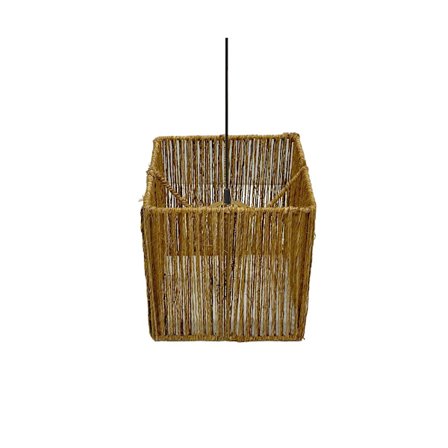 Jute pendellampe, 20x20x20 cm, naturlig boho-stil