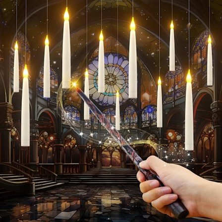 Svævende Lys med Tryllestav 12-pak