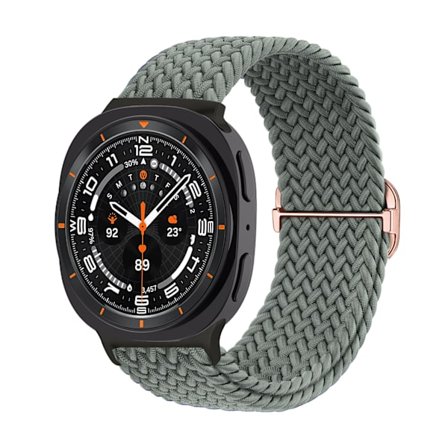 Armband till Samsung Galaxy Watch 8 40mm 44mm/Watch 8 Classic 46 mm vävd nylonrem (olivgrön)