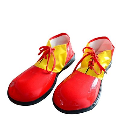 Kostume til voksne klovnesko voksenstørrelse, flerfarvet, en størrelse rød