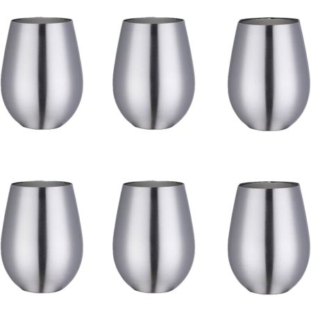 6 kpl Varrenmattomia Viinilasit, 17 oz 18/8