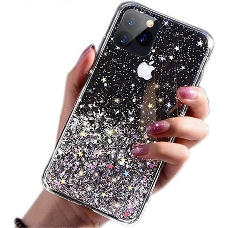 Bling Cover til iPhone 13, Glitter Cover, Luksuriøs Pigeagtig Glitrende Stjerne Slank Fleksibel Letvægts Blød Gel TPU Beskyttelsescover til Apple 