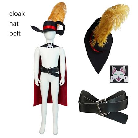 Anime Film Puss In Boots PUSS Vuxna Barn Cosplay Kostym Kappa Hatt Bälte Dräkt Katt PUSS Full Kostym Halloween Kostym Kids 120 PUSS-1
