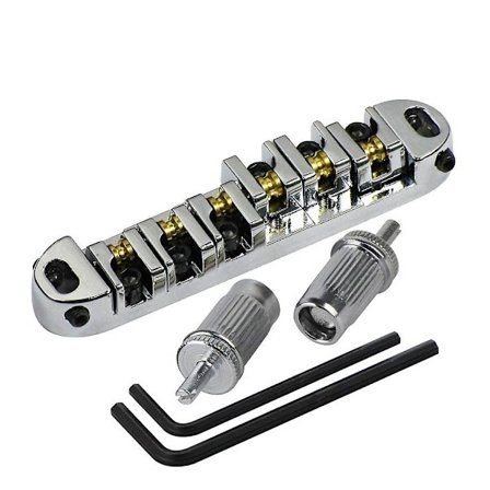 Kromattu metallinen rullasatula Tune-o-matic -talla Les Paul -tyyliseen sähkökitaraan, varaosa