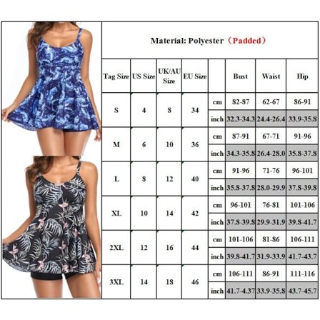 Dame Oversize Tankini Tropisk inde & Shorts Sommer Strand A—yux