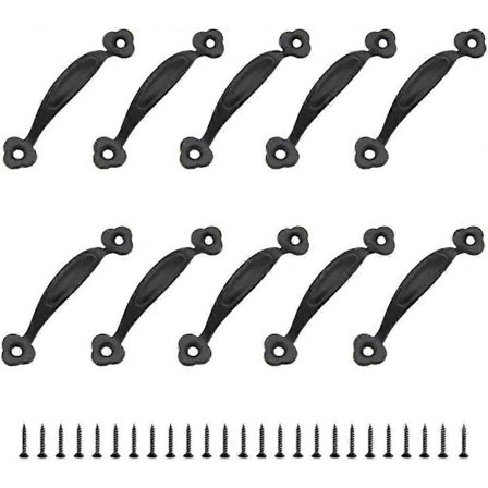 10 Retro Trekk Håndtak Skap Håndtak Dørknott Rustikk Senteravstand Sink Legering (80MM)