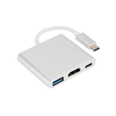 Qn Hub USB 3.1 Type C Hane till HDMI USB 3.0 USB-C Adapter Vit hubb @4