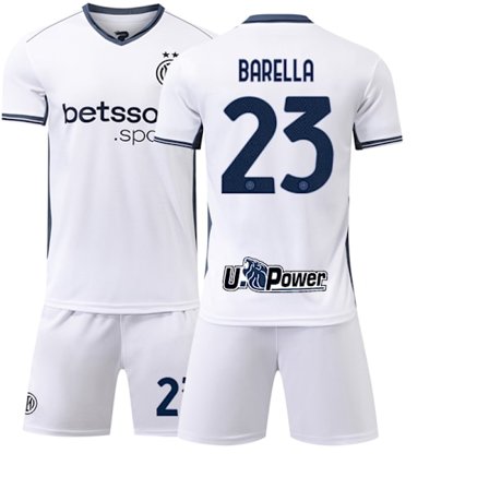 2425 Inter Milan Bortaströja Barella Vit Fotbollströja