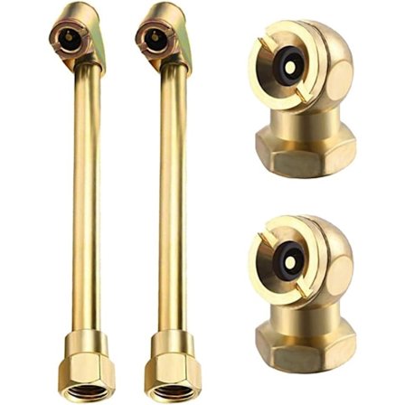 4 st Bärbar set, Aulufft 2-i-1 Heavy Duty 1/4''FNPT Dual Head däckchuck och 1/4 tums sluten kulluftchuck