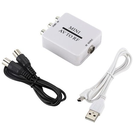 AV till RF-omvandlare med RF 67.25 MHz 61.25 MHz frekvens för TV VHS DVD