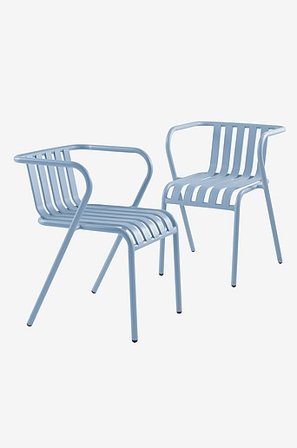 Jotex - Karmstol 2-pack Aluminium Duvblå NERJA - Köp Utestolar & utepallar hos Jotex