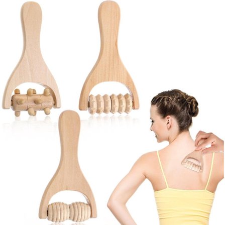 Tre elementer: Træmassager, massageruller - ruller