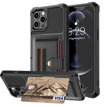 Smidigt Skal med Kortfack - iPhone 12 Pro Max Svart