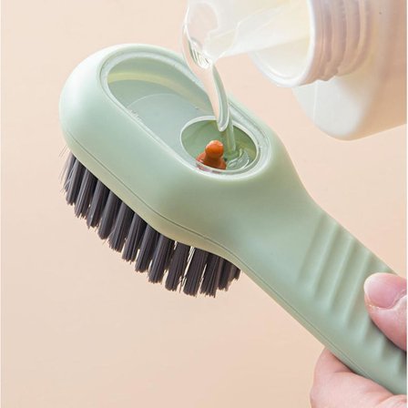 2-pak multifunktionelle rengøringsbørster med sæbe - husholdning, tøj, sko, badeværelsesrengøringsbørster (grøn og hvid)