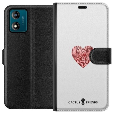 Yhteensopiva Lompakkokotelo Motorola Motorola Moto E13 Cactus and Friends - Fingerprint Love