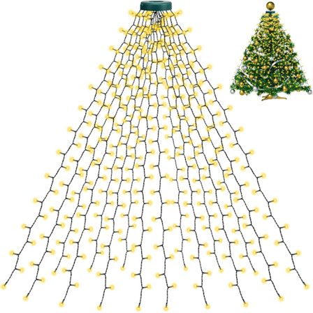 Juletræslys - Varm belysning med 8