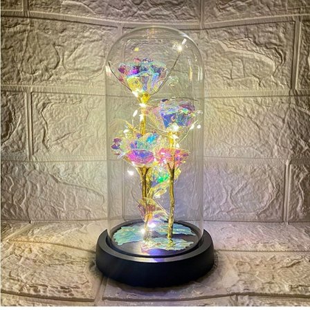 Evig ros i glas, present till mors dag, glasros, evighetsrosor mors dag alla hjärtans dag mamma flickvän mormor