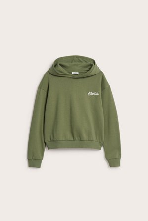 Kappahl | Bluza z kapturem, z nadrukiem Ciemnozielony 170 | Ciemnozielony