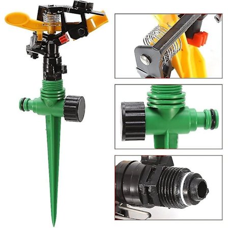 360 roterende sprinkler vannspreder holdbar justerbar, slagsprinkler for hagelønner verktøy vanningssystem kjøling tåke hagearbeid -SZ