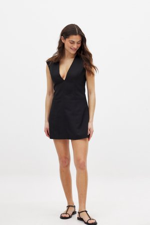 Moa Mattsson x NA-KD - Minikjole med vide skuldre - Minikjoler - Svart - EU 40