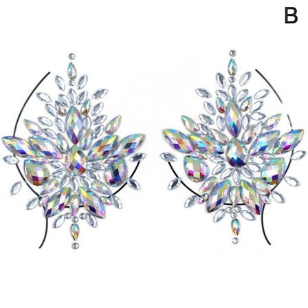 Akryl Crystal Breast Chest Paste självhäftande klistermärken