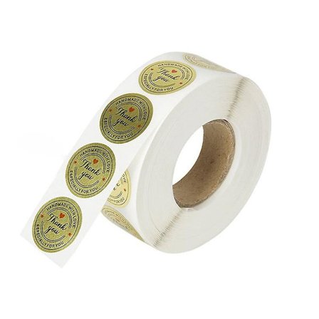 3X500st Juleklistremerker Rull etiketter 1 tomme Takk Forsegling Rund 25mm Konvolutt Gjenbrukbar