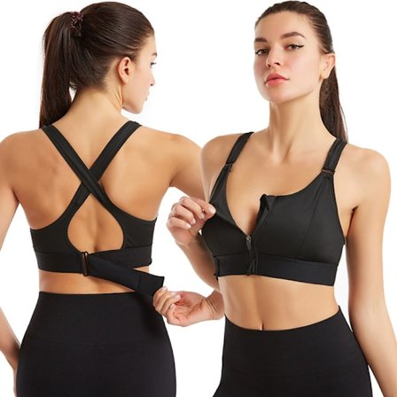 Dam sport-bh Tight Yoga Tank Front Dragkedja