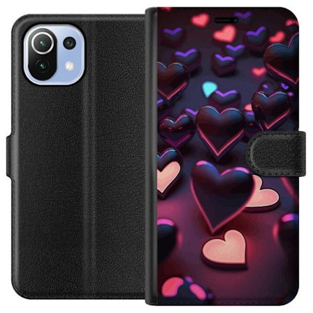 Kompatibelt Lommeboketui til Xiaomi Xiaomi Mi 11 Lite Midnattshjerter