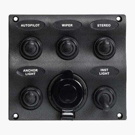 Strömbrytarpanel 5 brytare + 12 V