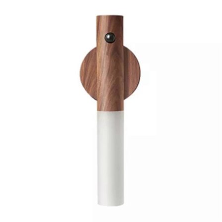 Valnød Smart Bevægelsessensor LED Natlys USB Genopladelig Væglampe til Entré, Soveværelse & Skab