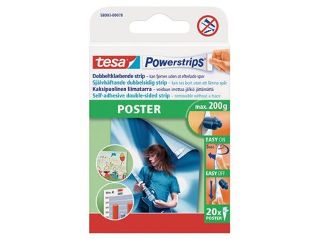 tesa Powerstrips Poster 20/fp - Lyreco - Kontorsmaterial - Butiksmaterial - Upphängningsanordning