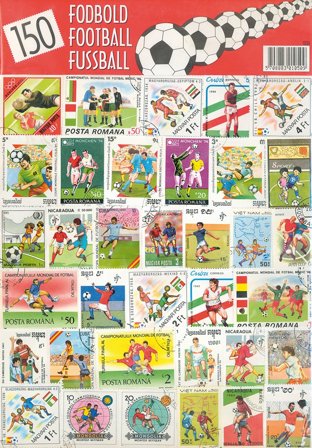 150 forskellige fodbold frimærker